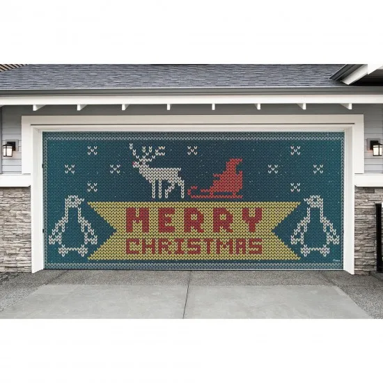 With Clamps Set 7x8ft 7x16ft Custom Designs Banner Outdoor Huge Garage Door Mural Decoration