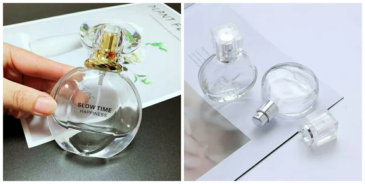 Factory Produced Crystal Mini Round Luxury Empty Refillable Atomizer Spray Glass Perfume Bottle