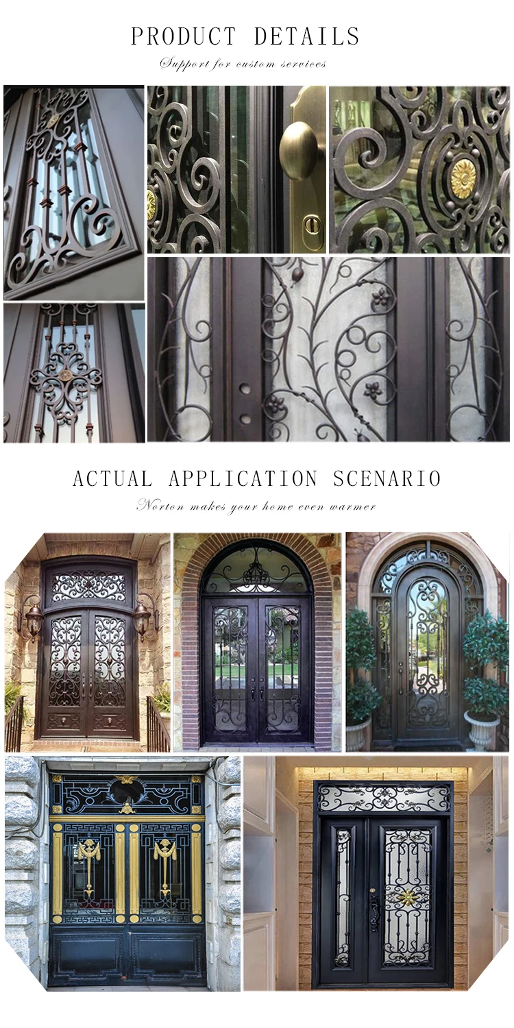 Puerta De Entrada De Hierro Forjado De Uso Doméstico Moderno,Diseño De