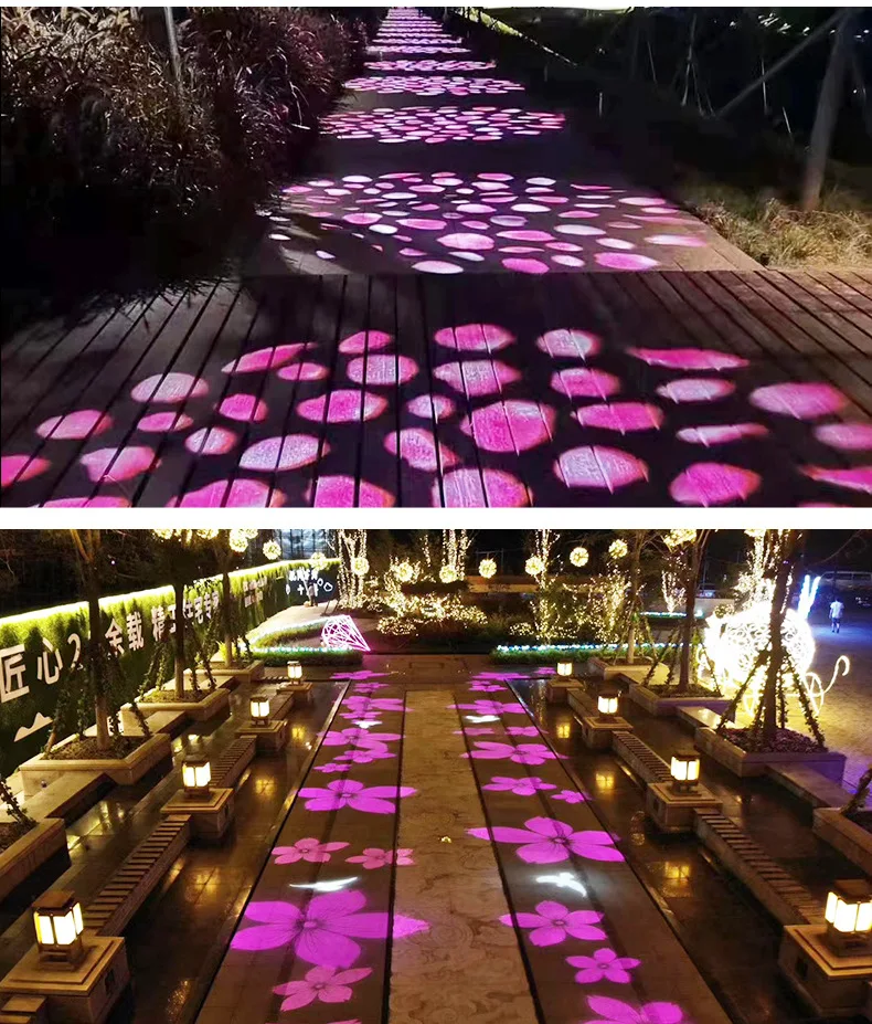 product dynamic rgb led shadow projection spotlight ip65 facade lighting creative ground attraction special effects shop ground lighting-8