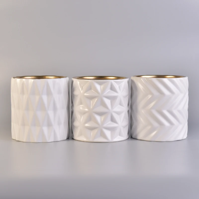 Matte White Ceramic Candle Jars For Candle Making