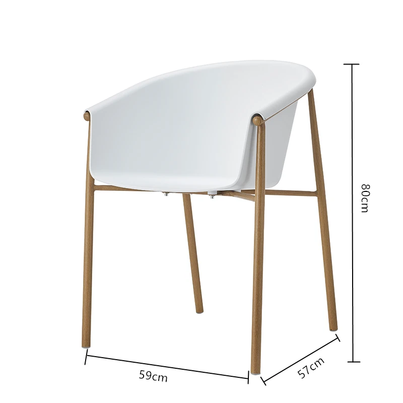 Modern cheap price simple PP white top solid metal leg wholesale plastic dining chair