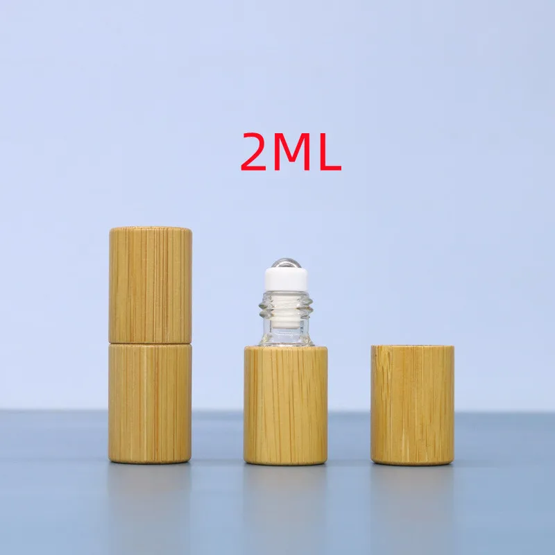 1ml 2ml 3ml 5ml 10ml  refillable bamboo roll on bottle essential oil clear glass roller bottle with bamboo cap H5a20cc4051f04813bc91c4911af62f9fg