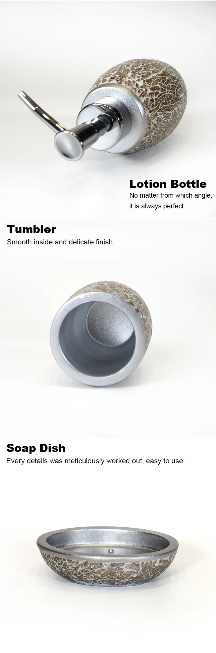  5 resin bathroom set