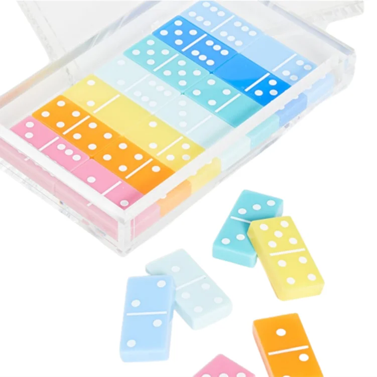 Custom Colorful 28 Sublimation Dominoes Blanks Double 9 Six Domino Set