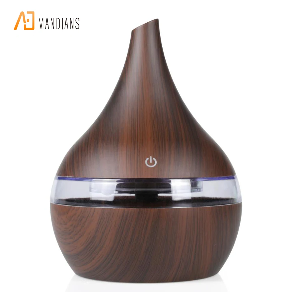 
Top Sale Mini USB Aroma Diffuser Essential Oil 300ml Wood Grain Air Humidifiers 