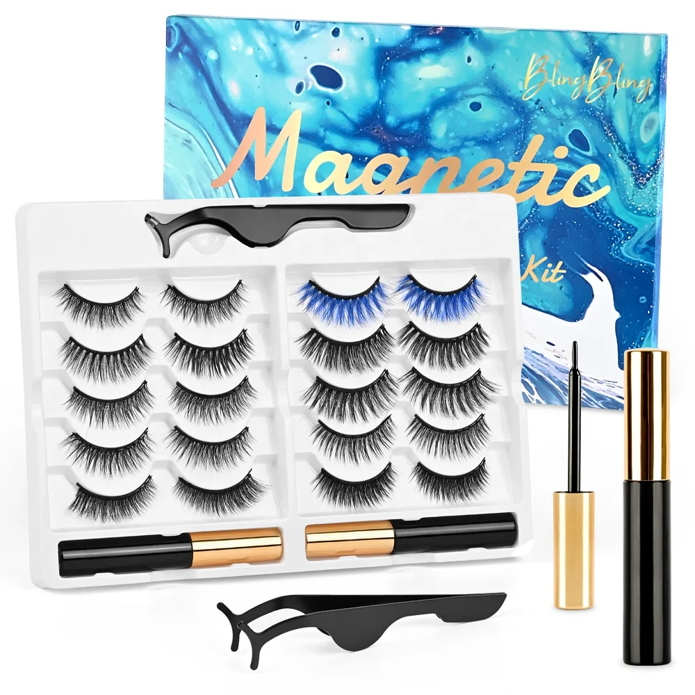 

Newest Magnetic lash training kit with 10 pairs magnetic eyelashes and magnetic eyeliner in a gift box