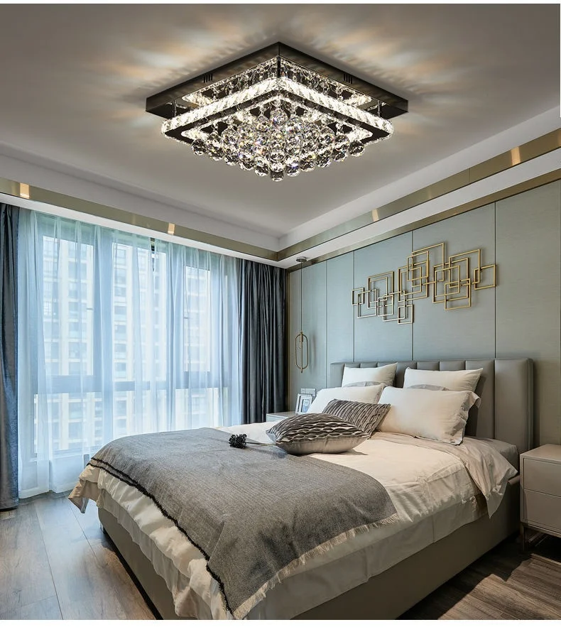 product luxury metal square crystal ceiling light elegant pendant lamp for home  hotel lobby chic home chandelier  pendant lights-5