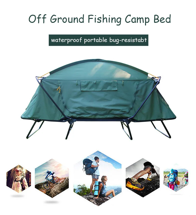 2 Person Portable Camping Bed Foldable Outdoor Elevated Camping Bed