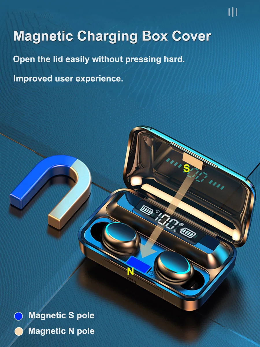 F9-5 TWS Earphone True Wireless Stereo Mini Headset HIFI Bass In-ear Headphone F9 Auriculares Earbuds Sports Audifonos - ANKUX.COM