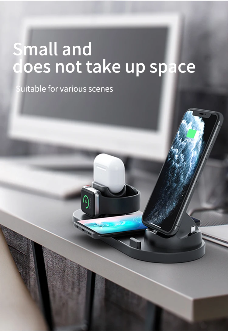 Trending 2020 3 in 1 phone wireless charger stand for Apple watch for iphone,charging dock station for airpods/for airpods pro