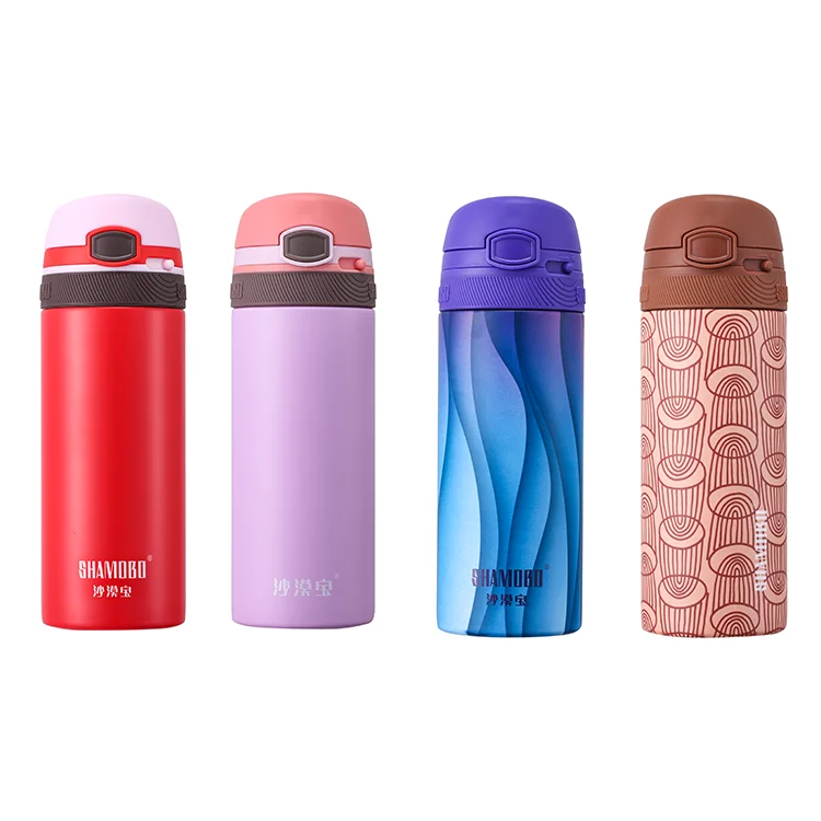 

China Professional Manufacture 400Ml Thermo Tumbler Flasks Cup bouncing lid Stainless Steel Vacuum Insulated Water Bottle, Aurora