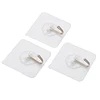 Transparent Frosted Traceless Removable Plastic Wall Hooks Hanger With Stainless Steel Hook Kitchen Home Stick Adhesive Hooks