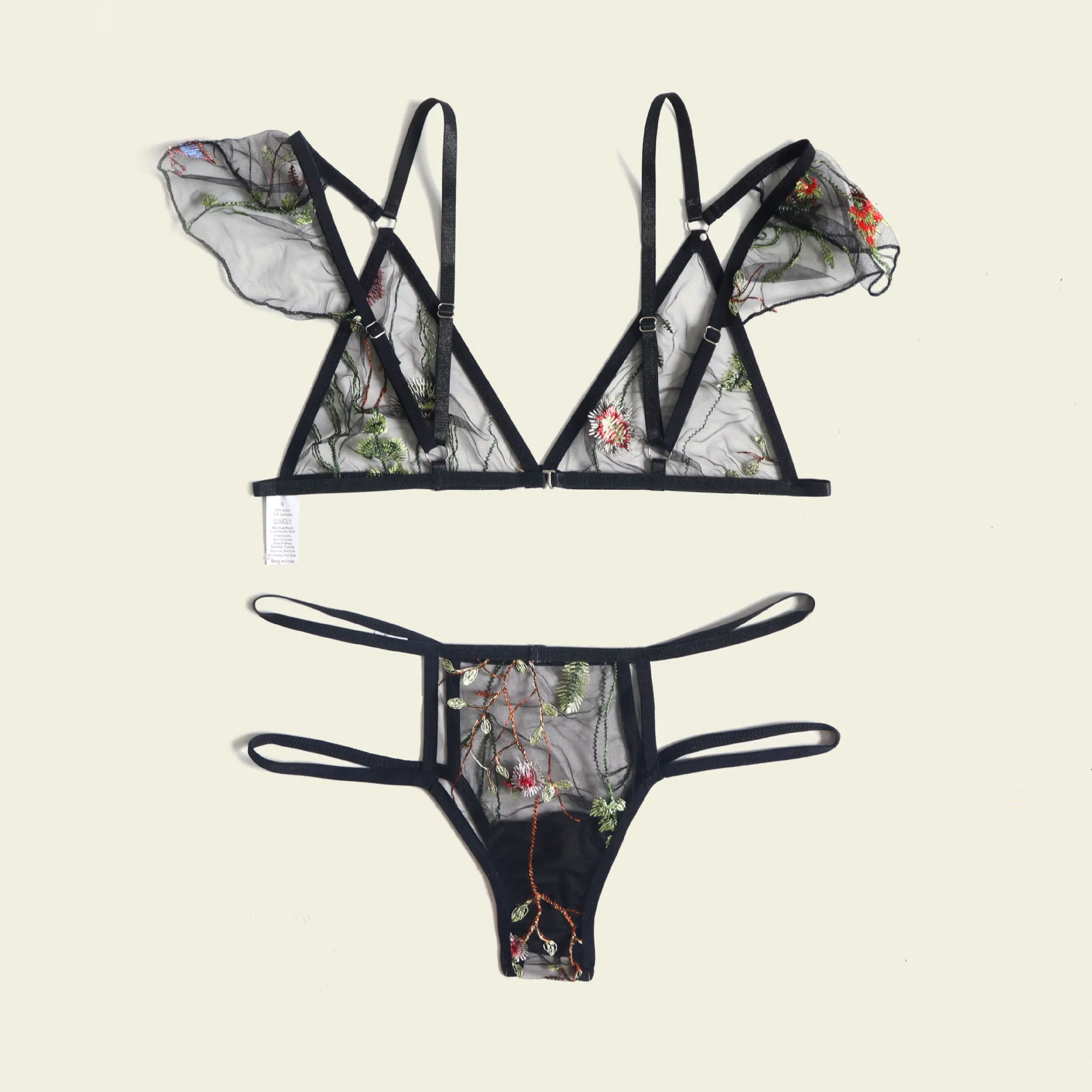 2020 aliexpress hot style fashion sexy embroidery gauze sexy