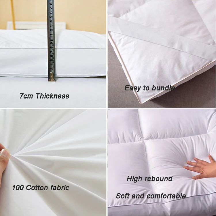 2021 Custom King/Queen/Full Size Thick Mattress Pad Microfiber Polyester Fill Pillow Top Bed Matress Topper