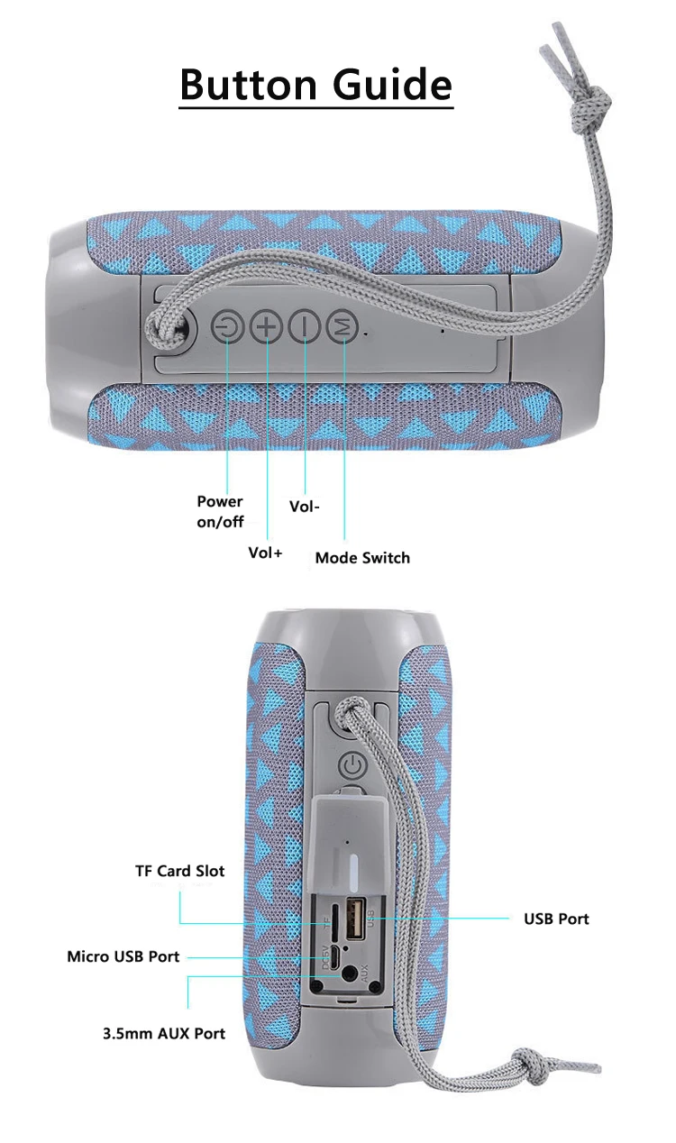 Wholesale TG117 BT Waterproof Portable Outdoor Speaker AUX TF USB Player sound Box wireless speaker Super Quality - ANKUX.COM