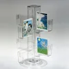 16 Pocket Tabletop Acrylic Postcard Display Spinner, Rotating Acrylic Postcard Display Rack Stand Holder