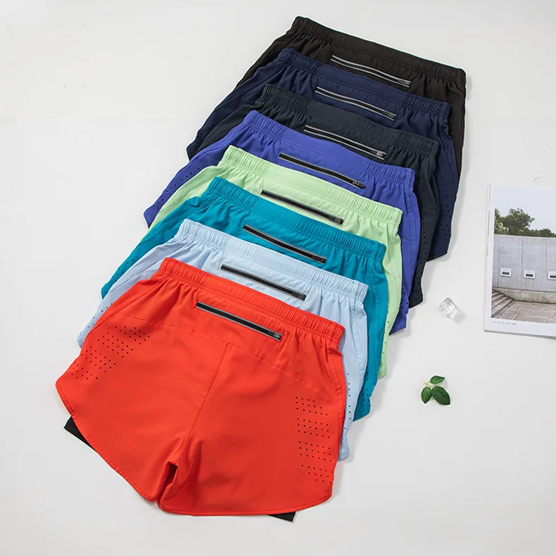 product mens summer sports shorts for gym beach double layer anti exposure marathon running fitness trunks three point design for-1