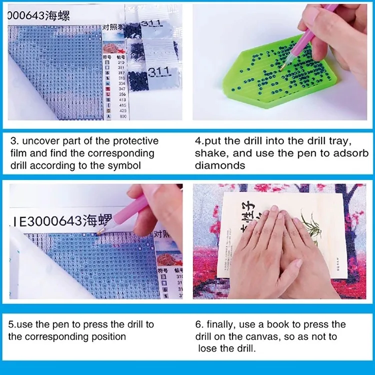 Diamond painting drawing process and steps