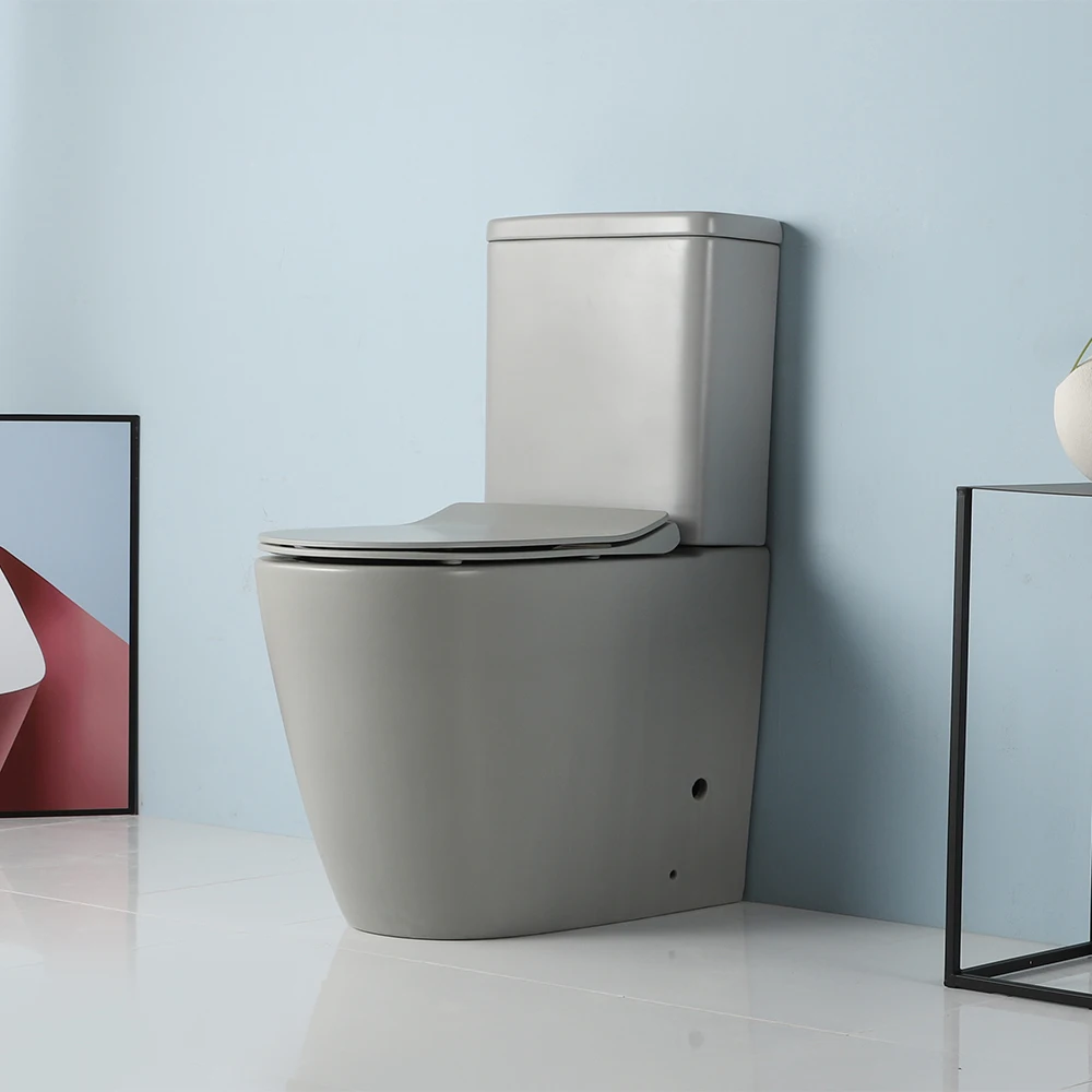 Modern Fashionable Design Matt Grey Color Bathroom Ceramic Flush Toilet MJ 2807