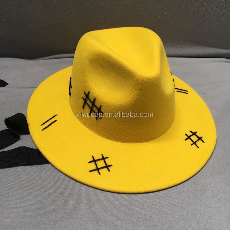 Fashion Wool Felt Fedora High Quality Yellow Fedora Hats Women Buy