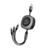 ROCK G3 1.2M 3.6A Universal Multi Phone Fast USB 3 in 1 Retractable Charging Cable