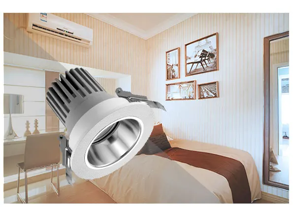 Ceiling Smd Anti Glare  6W 12W   COB LED Downlight Black Luminous White Cut