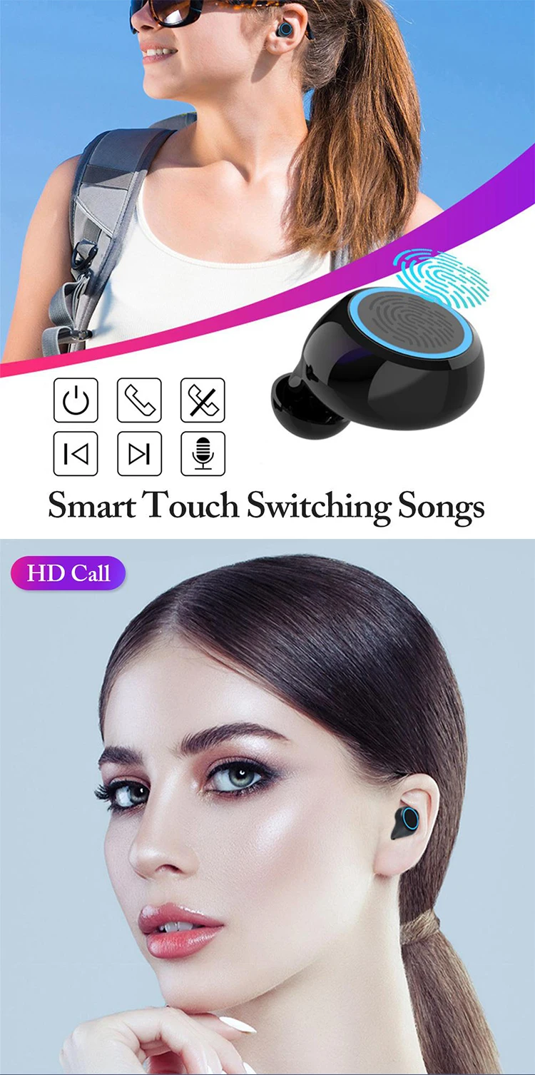 New M11 Earphone TWS 5.0 Wireless Bluetooth Headphone With 3300mAh LED Digital Charging Box Stereo Bass Sport Headset Earbuds - ANKUX.COM