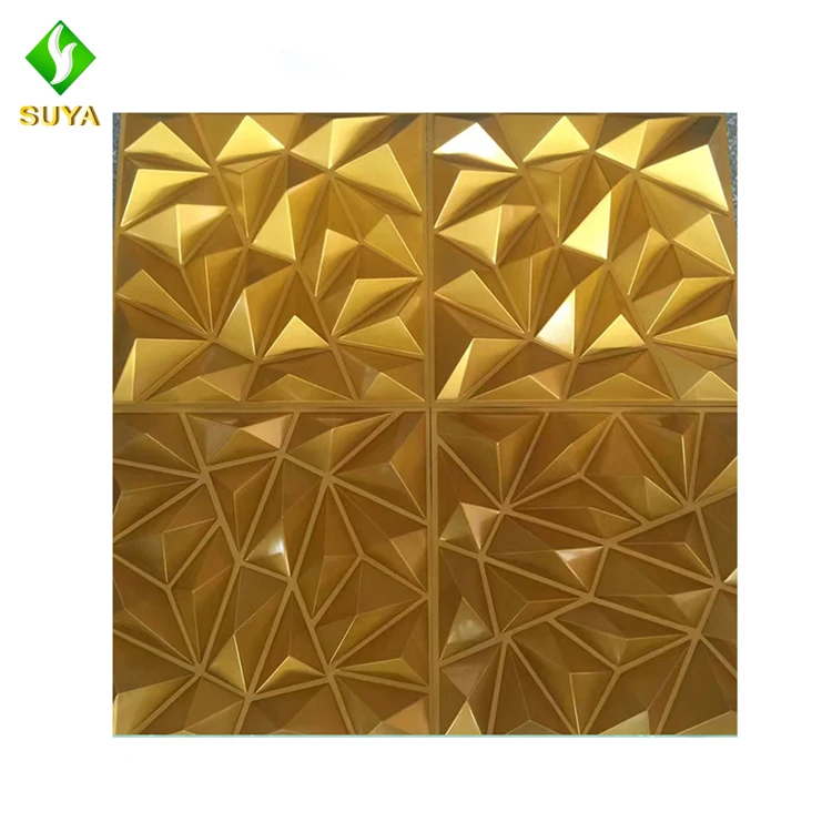 Luxury Glossy 3d Wall Panels Gold For Commerical Decoration,3d Wall