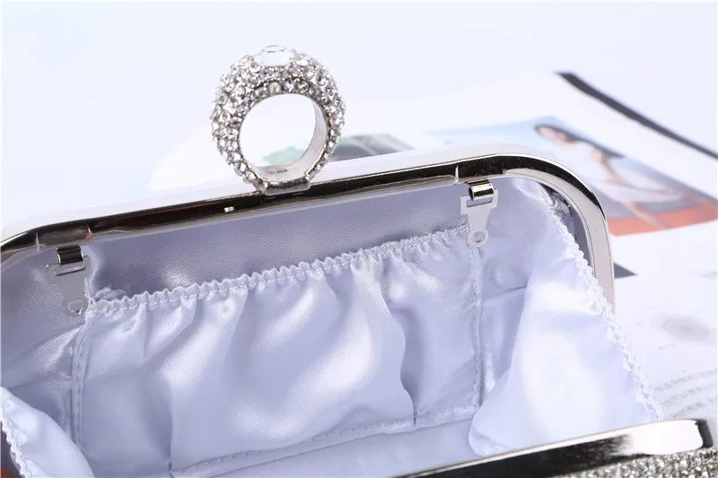Rhinestone Crystal Tassel Evening Clutch Bag