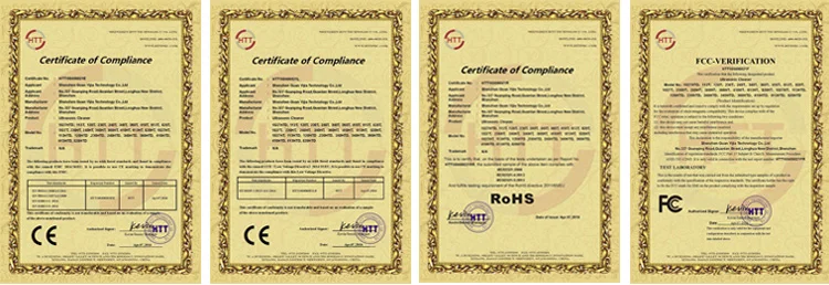 Ultrasonic Cleaner Machine certificates