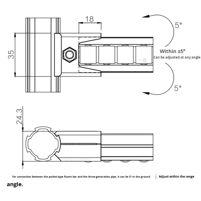 product pocket d28 aluminum alloy angle shape door  window connector for third generation line rod accessories-15