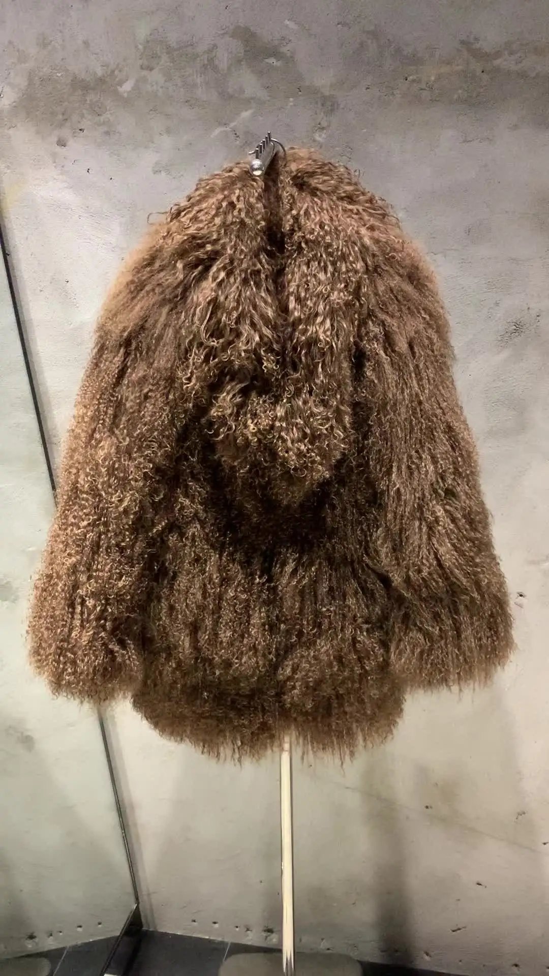 Mid-length Curly Sheep Fur Coats - Winter Trendy Fur Jackets