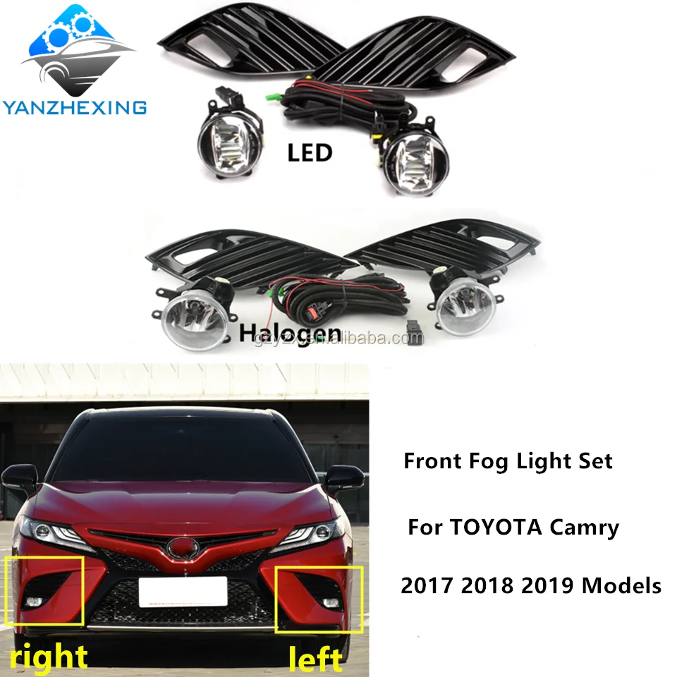 Pair Bumper Bezels Fog Light Lamp Grill Cover Front Left Right For Toyota Camry for SE XSE Hybid 2018 2019 2020 Auto accessories