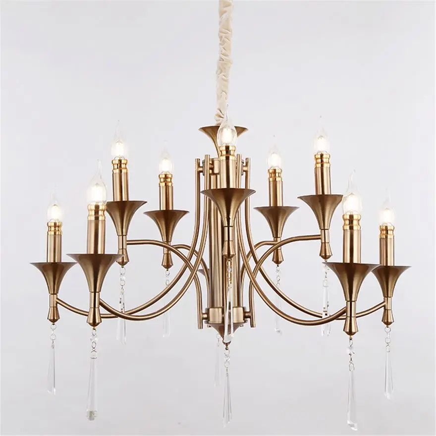 Brass Chandeliers Ceiling Living Room Led Luxury Hotel Crystal Art Glass Chandelier