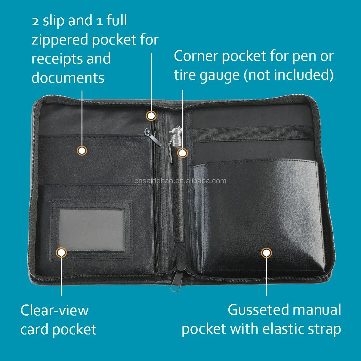Car Document Holder - Owner Manual Case Pouch - Vehicle Storage Wallet ...