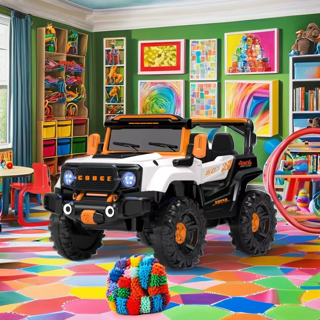 12v Inflatable Electric Ride Rechargeable 12V Electric Ride-on Car Toy for Kids & Babies