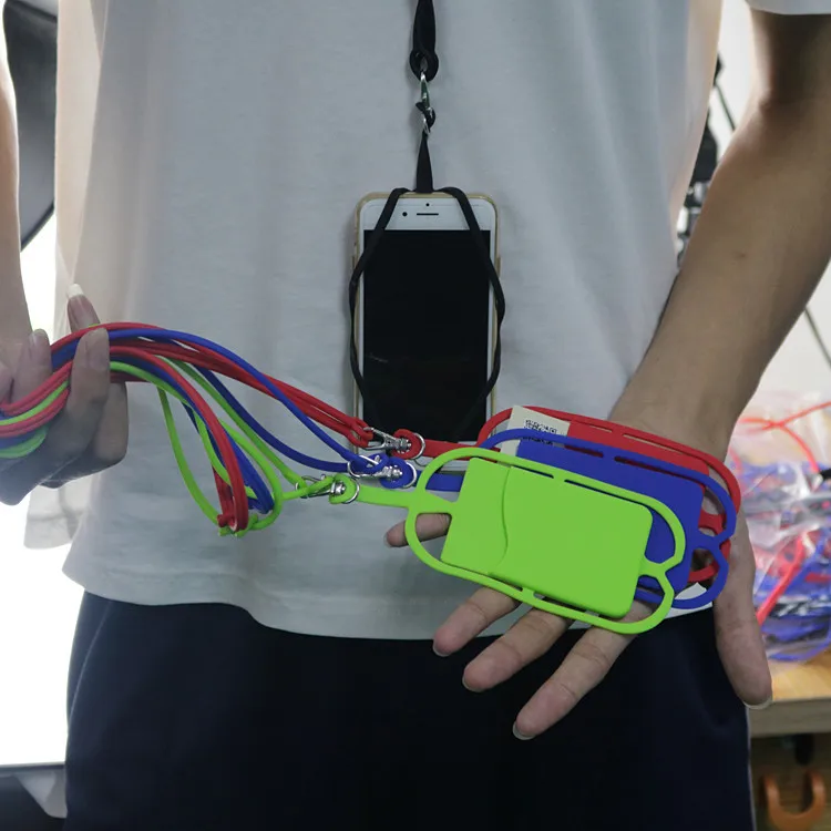 Capa de telemóvel silicone irregular com alça e bolso smartphone_voghion.com