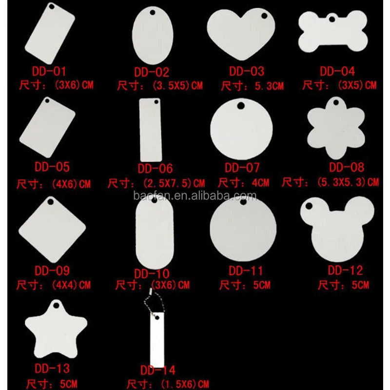 Heat Transfer Round Shape 2side Printable Sublimation Dog Tag,Aluminum