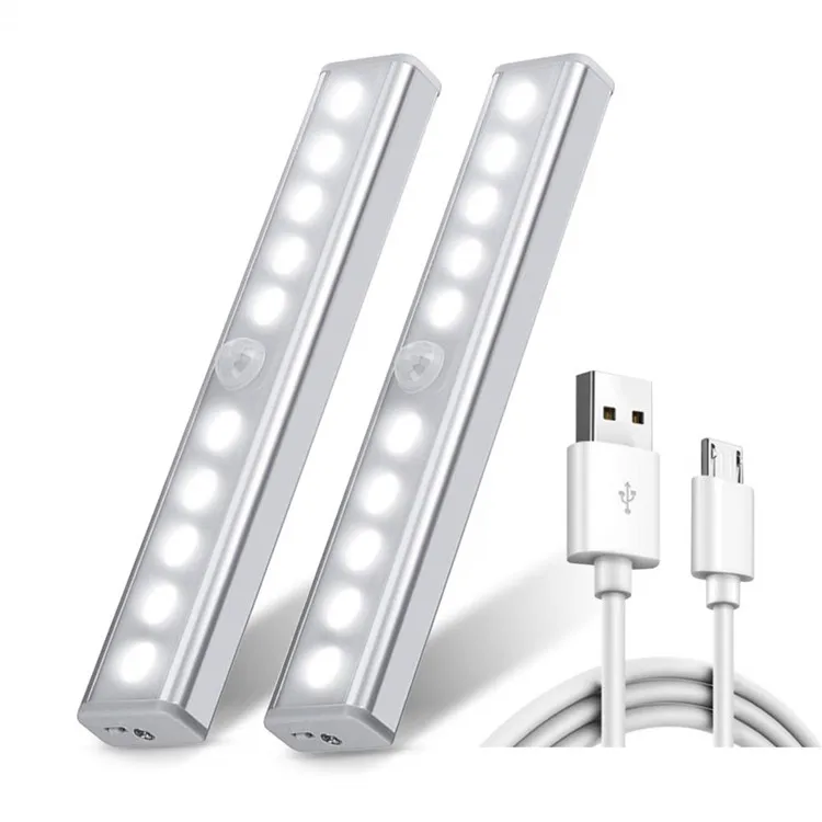LED Rechargeable Motion Sensor Night Light pir with Stick-on Magnetic Strip for Closet Wardrobe Cabinet