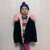 Pink color fur lined cute and sweet children kids parka jacket