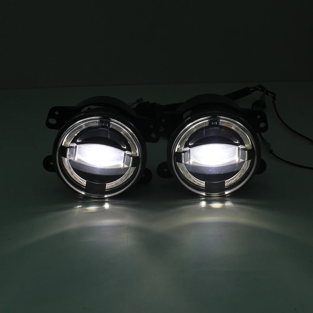 4inch Round LED Fog Light Driving Lamp Halo Kits For Jeep Wrangler JK 07-17 Passing Lights