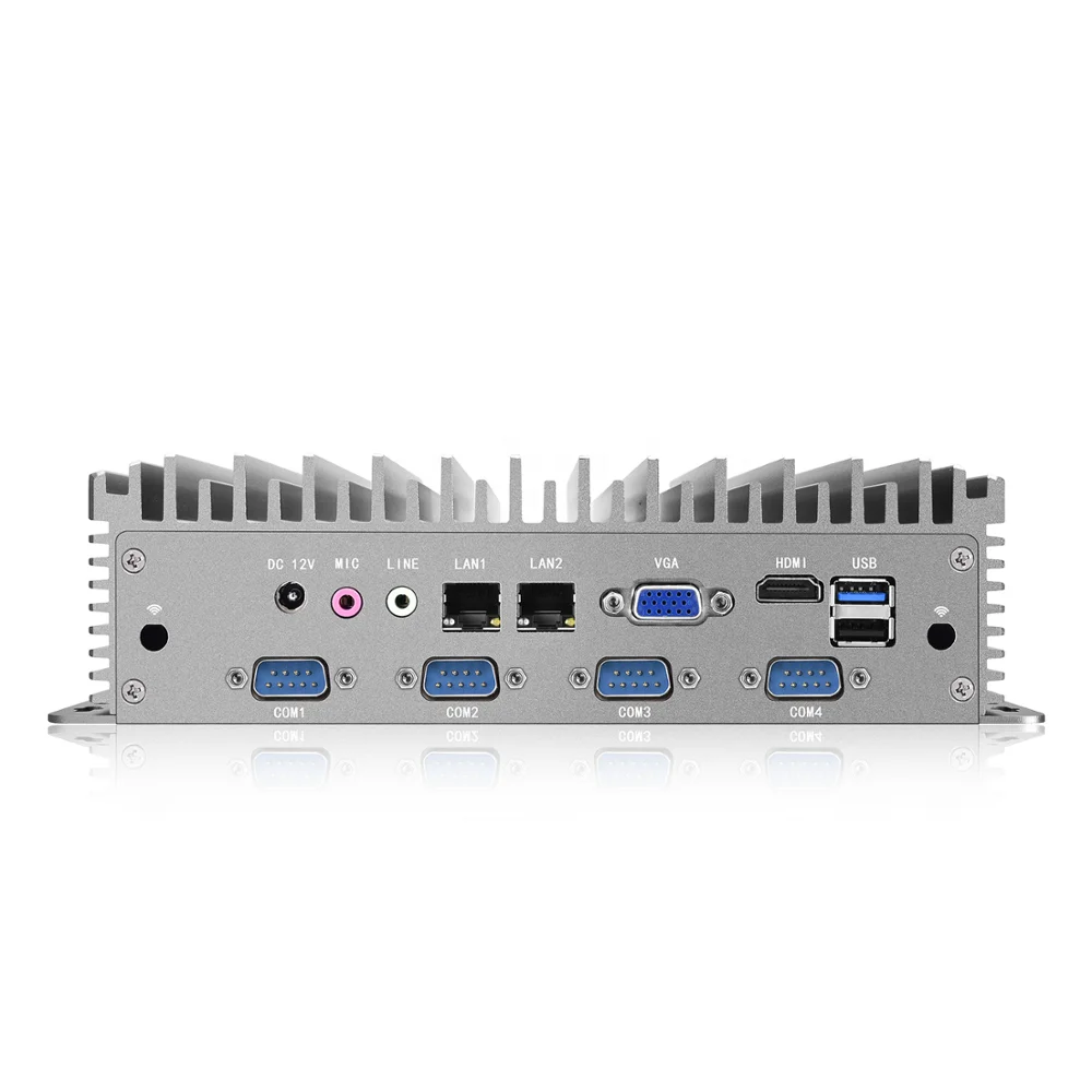 oem pc with 2 lan port fanless design industrial small computer