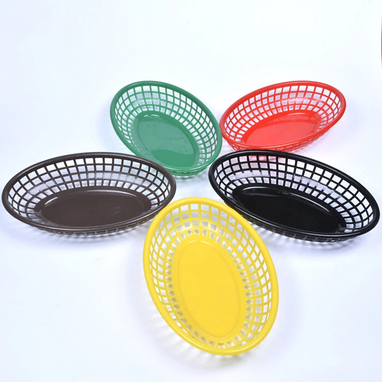 Decorative Serving Plastic Fruit Bread Basket Plastic French Fries