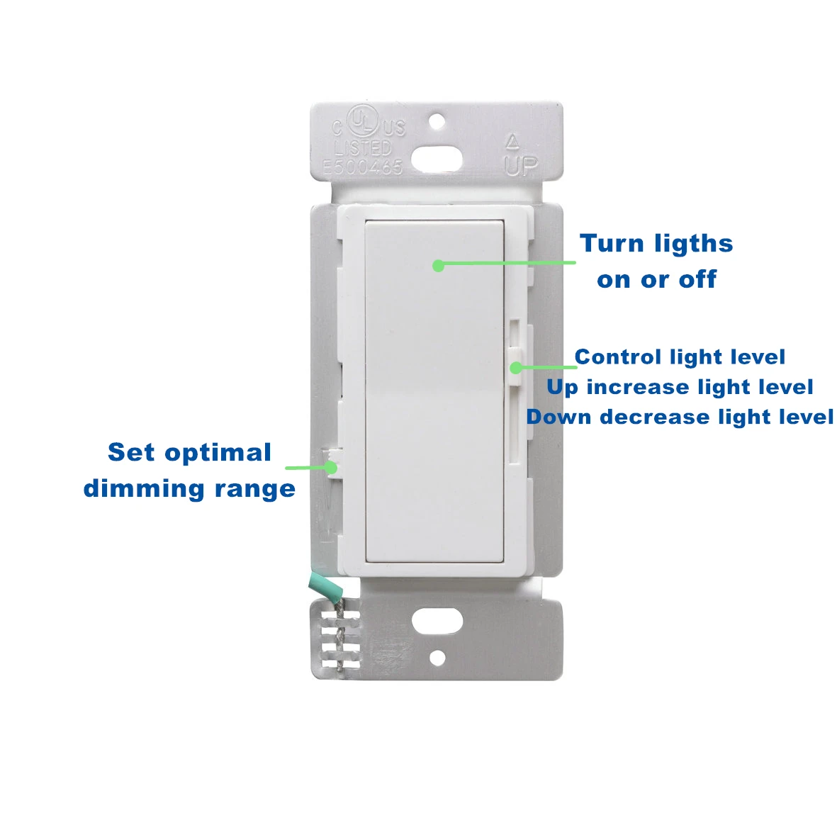 Single pole/3 way dimmable dimmer wall light switch for halogen bulbs,led lamp