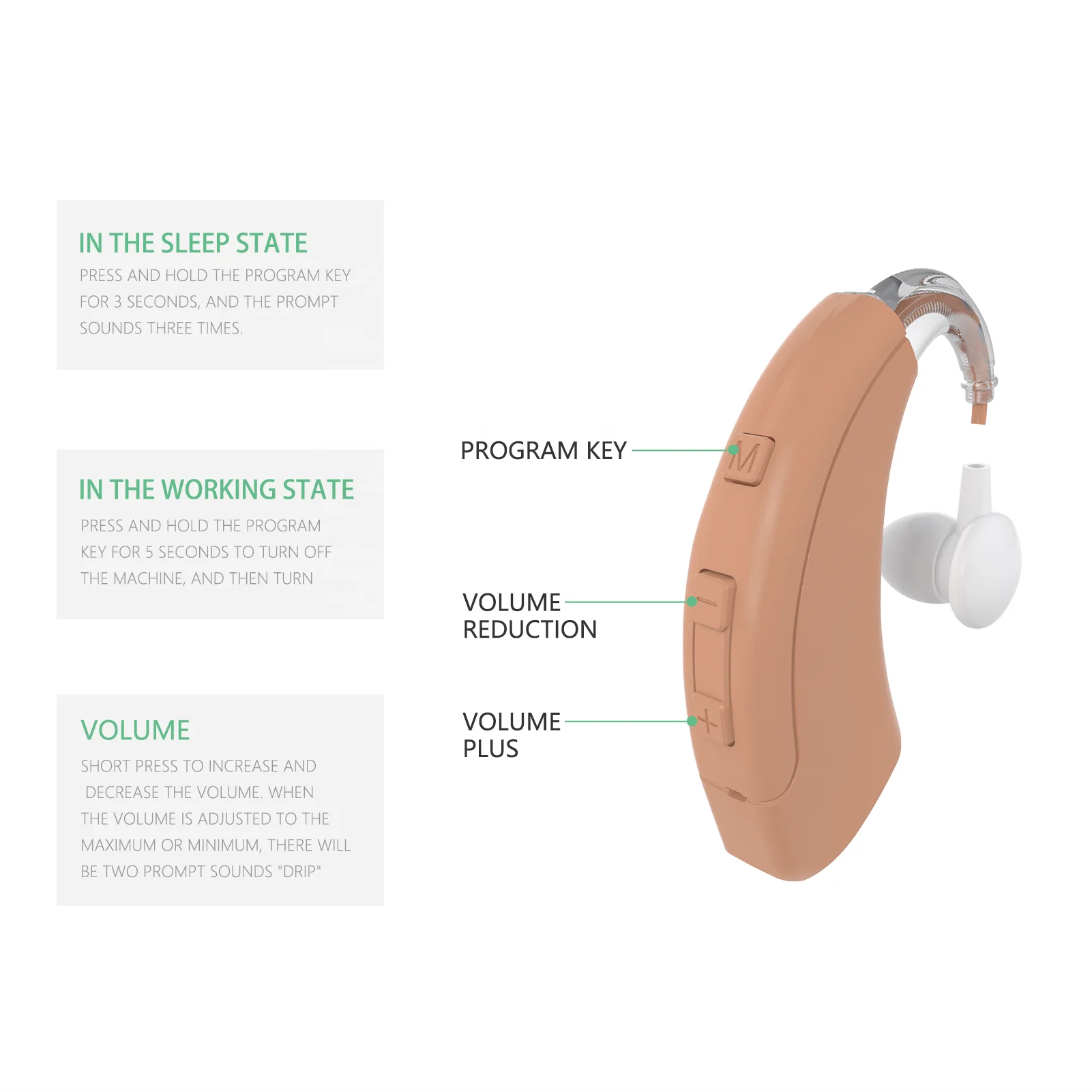 hearing aid audiphone acouophone acousticon electric hearing aid Presence of external hearing-aid BTE factory