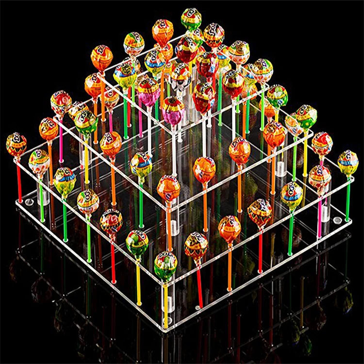2-Tier DIY Clear Acrylic cake pop lollipop stand display party 100 HOLDERS 