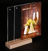 T Shape Double Sided Table Poster Menu Photo Ad Acrylic Display Stand
