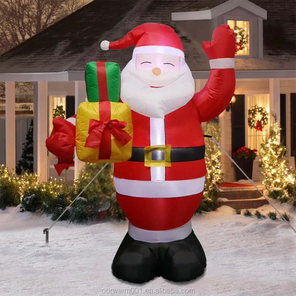 Ourwarm 5ft Outdoor Christmas Decoration Led Lights Inflatable Santa ...