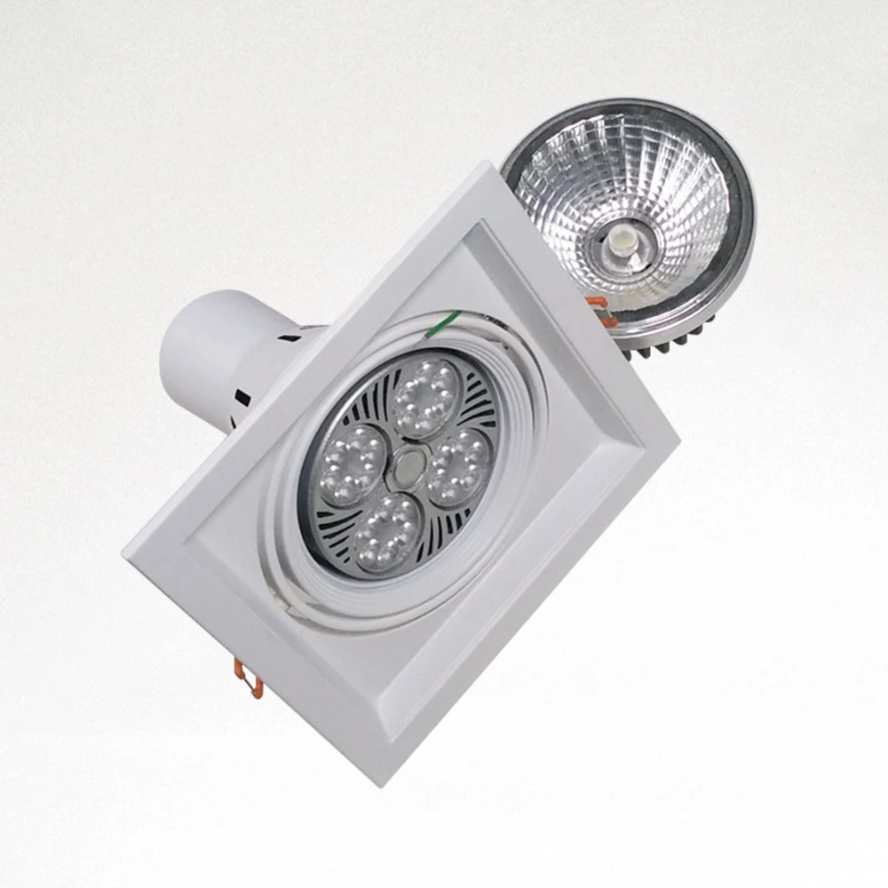 Hot Selling Recessed Square Ceiling Down Light Fixture Compatible With PAR30 & AR111 LED Bulbs